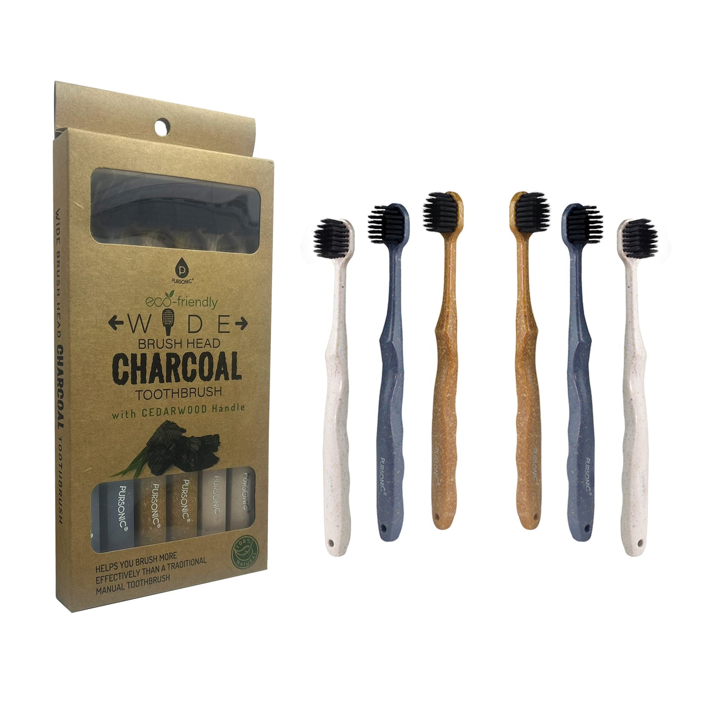 Wide Brush Head Charcoal Toothbrush-0