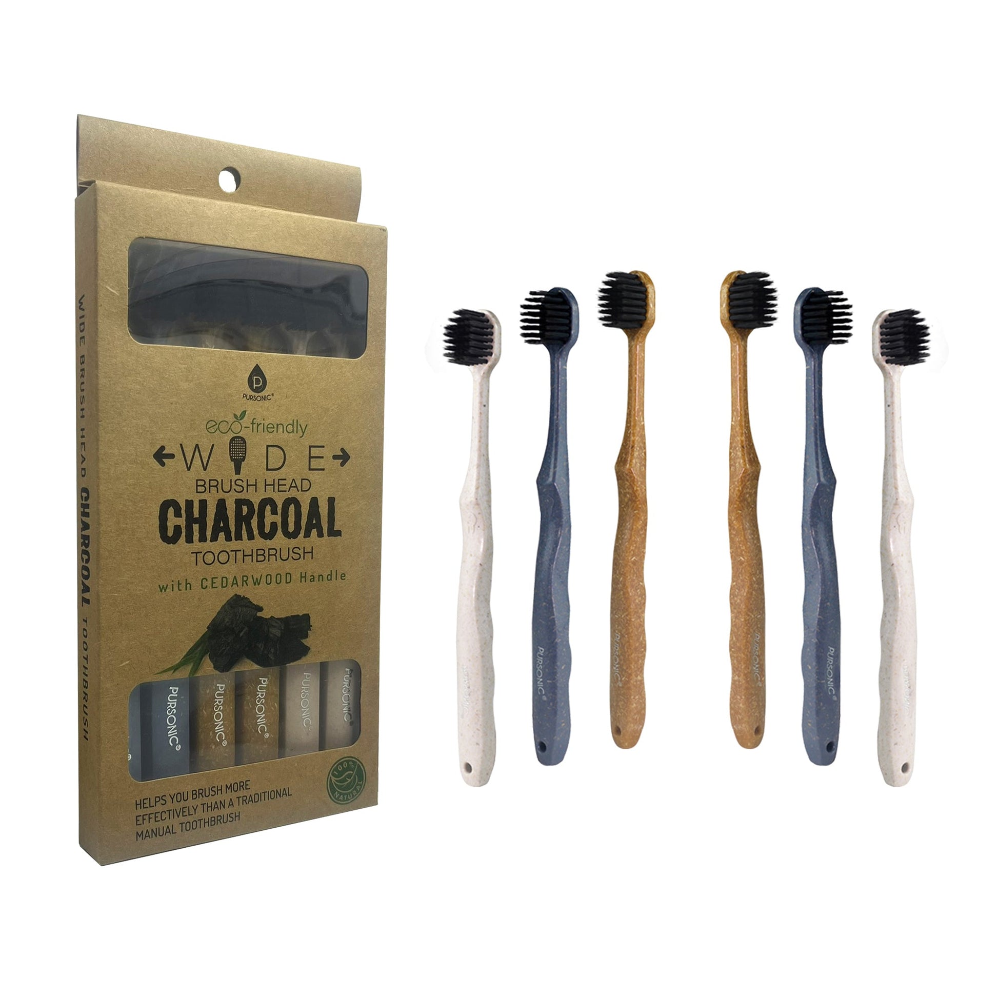 Wide Brush Head Charcoal Toothbrush-0