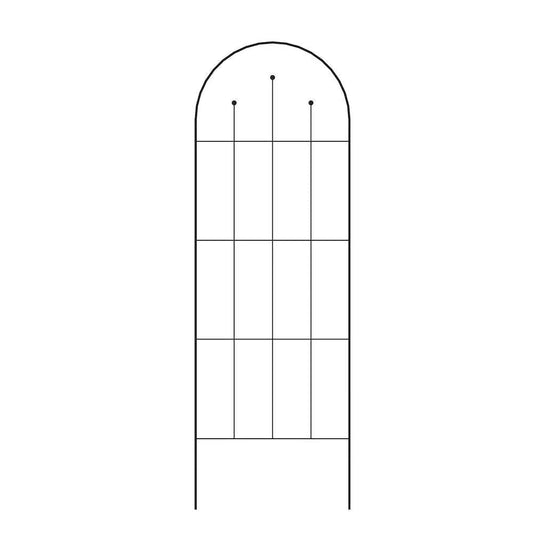 Outdoor 80-inch Tall Garden Trellis in Black Powder Coated Steel Finish-0