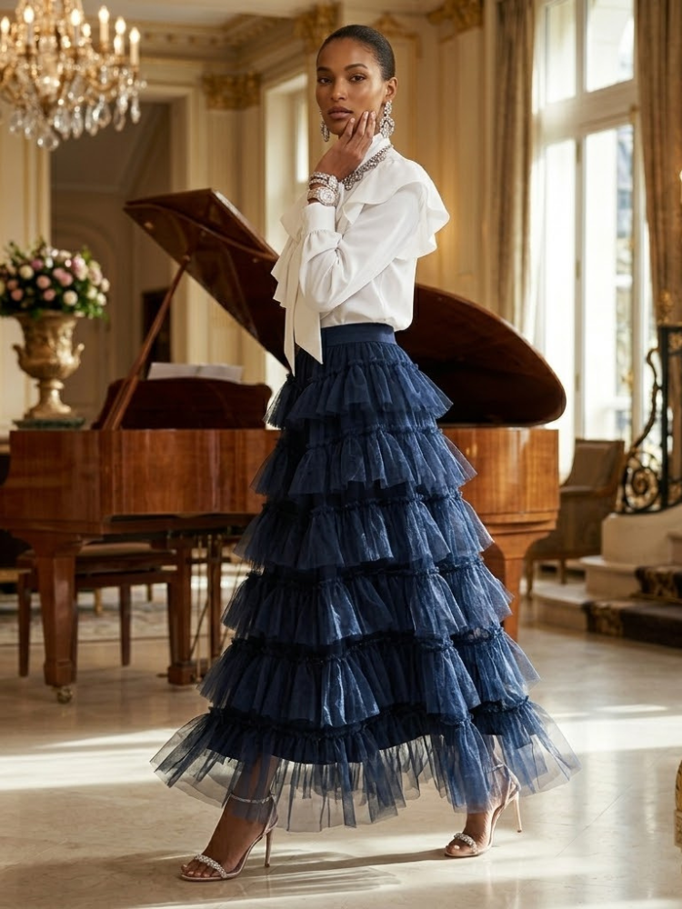 ELEGANT MAXI SKIRT - New Collection PARIS LE MARAIS - SORBONNE - BYMANYC ® New York-1