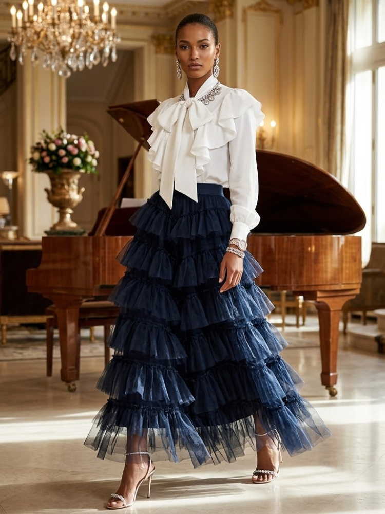 ELEGANT MAXI SKIRT - New Collection PARIS LE MARAIS - SORBONNE - BYMANYC ® New York-0