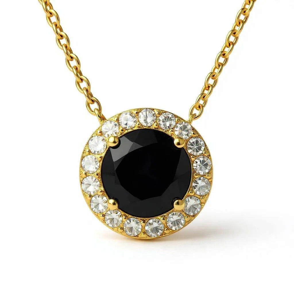 "Endless Love Collection" 14k Gold w/ Diamond Halo Portuguese Cut Cremation Pendant 5.5mm w/chain