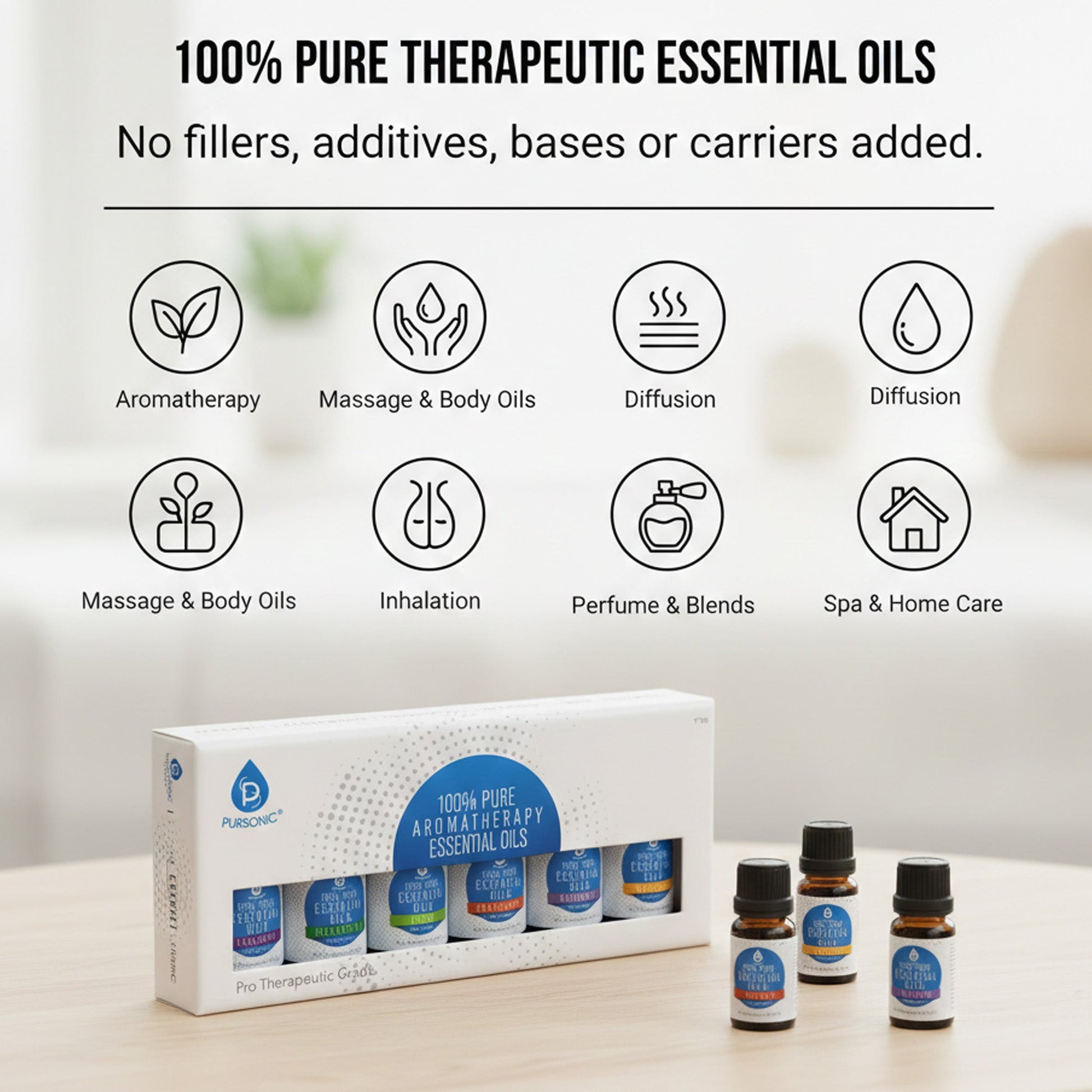 6 Pack of 100% Pure Essential Aromatherapy Oils-2