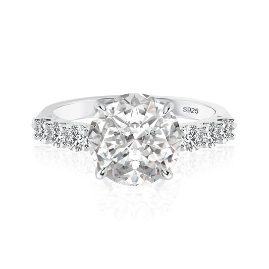 Rodiffy Moissanite 4.0 Ct Round White Gold Engagement Ring