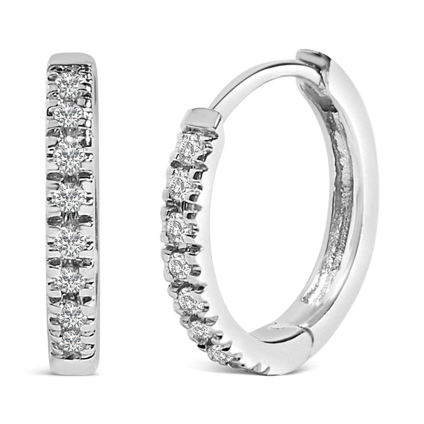 14K Gold 1/5 CTW Diamond Huggie Hoop Earrings-1