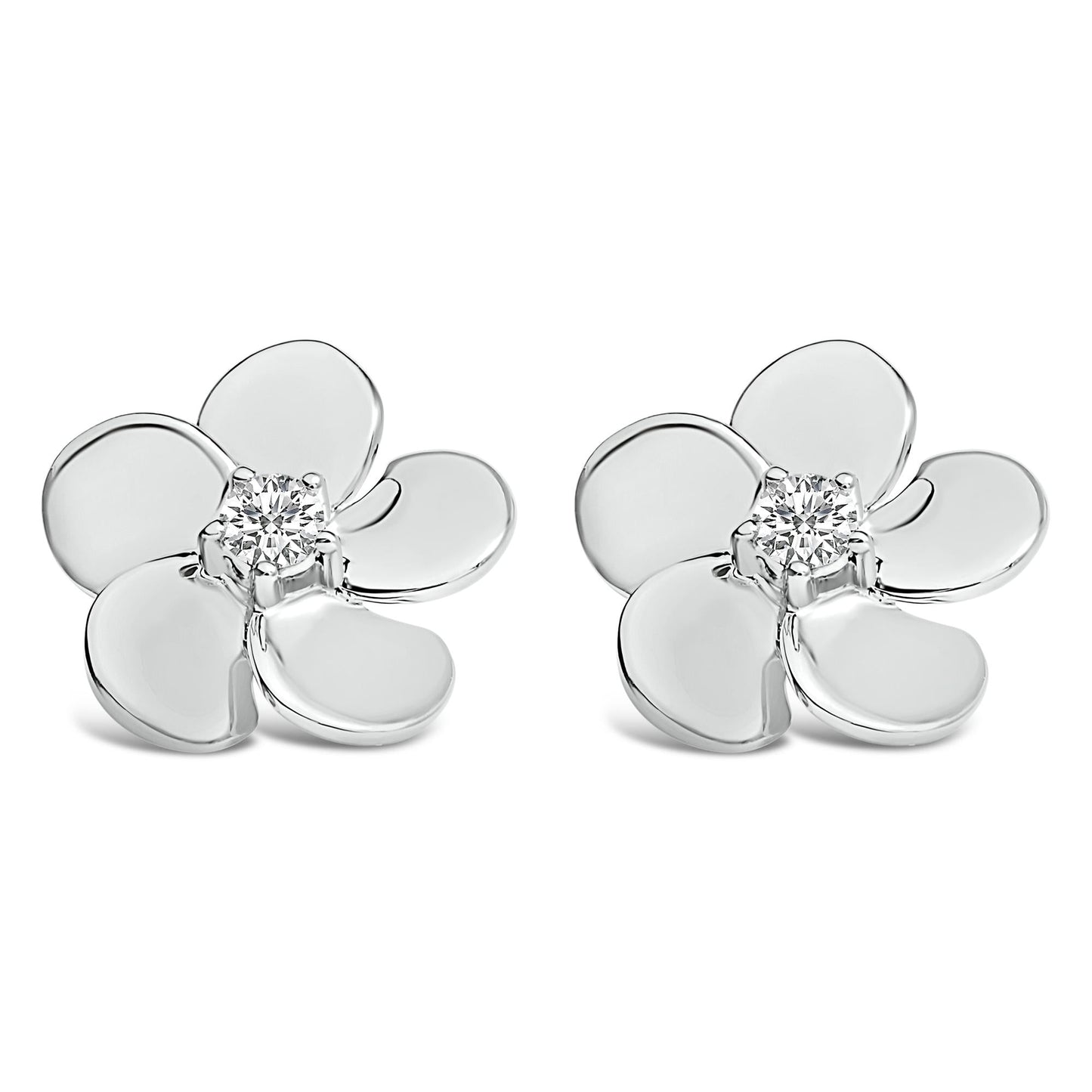 10K Gold 1/3 Cttw Lab Grown Diamond Flower Petal Stud Earrings-1