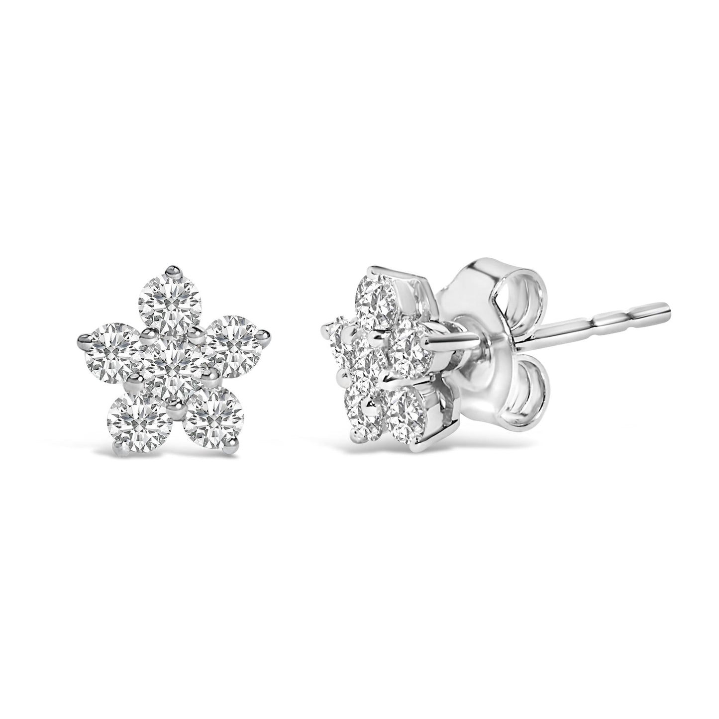10K Gold 1/2 Cttw Lab Grown Diamond Star Stud Earrings-3
