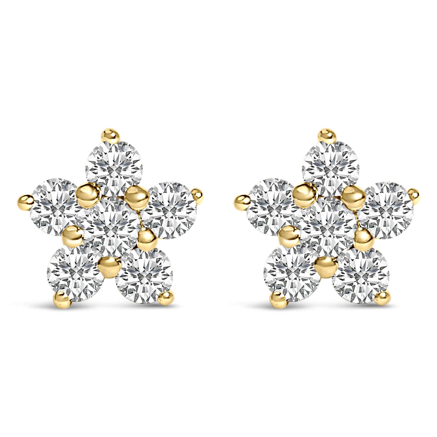 10K Gold 1/2 Cttw Lab Grown Diamond Star Stud Earrings-0