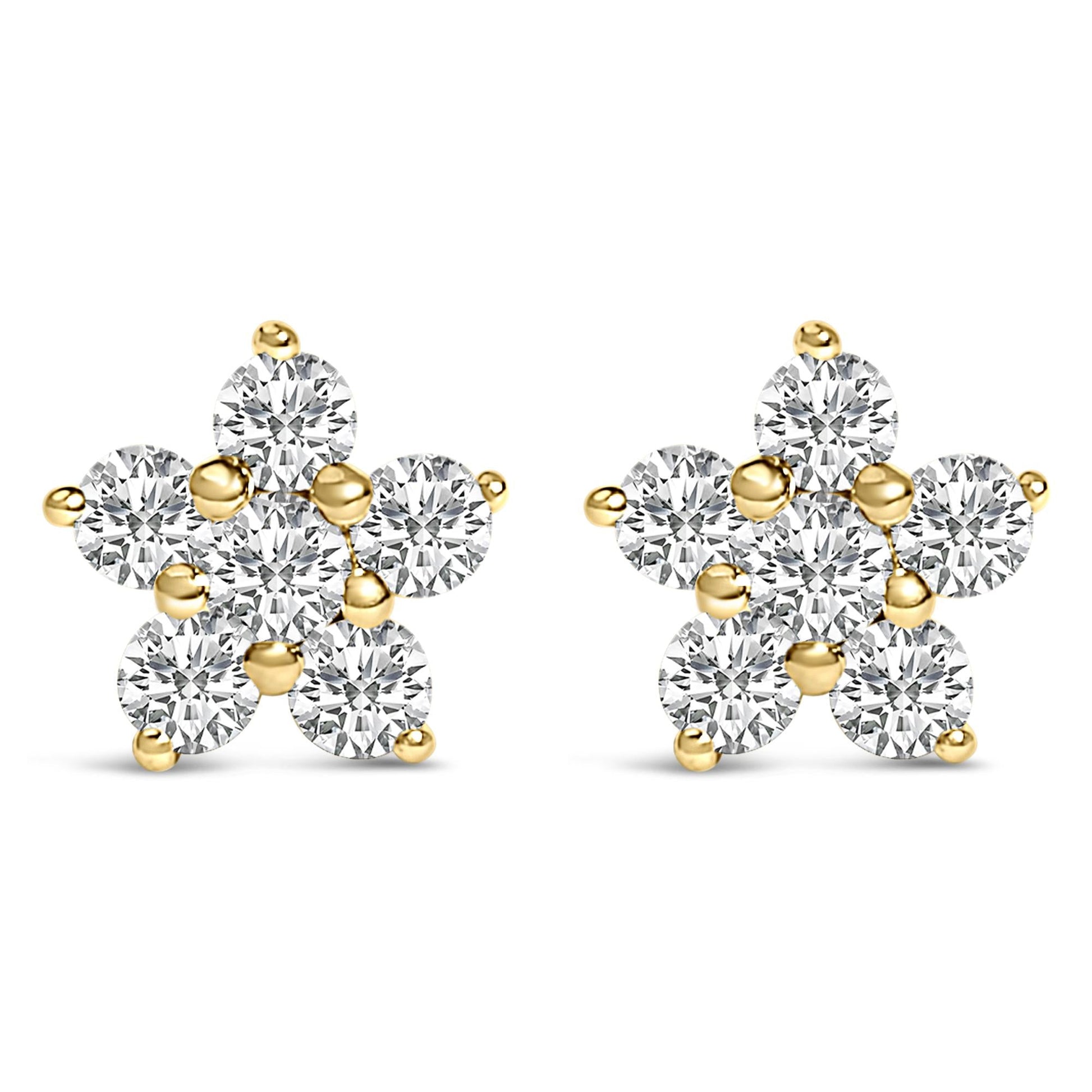 10K Gold 1/2 Cttw Lab Grown Diamond Star Stud Earrings-0