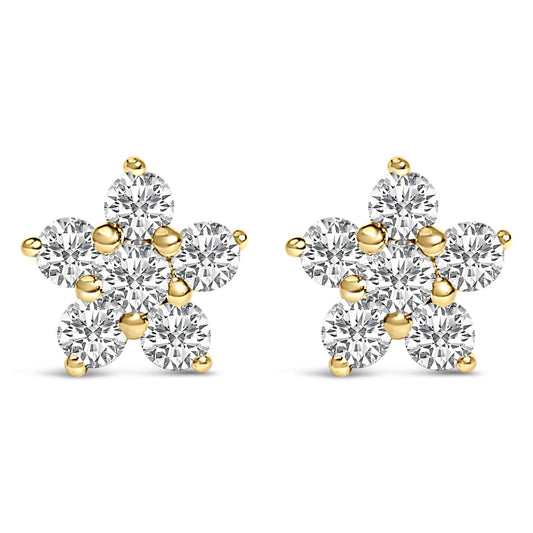 10K Gold 1/2 Cttw Lab Grown Diamond Star Stud Earrings-0