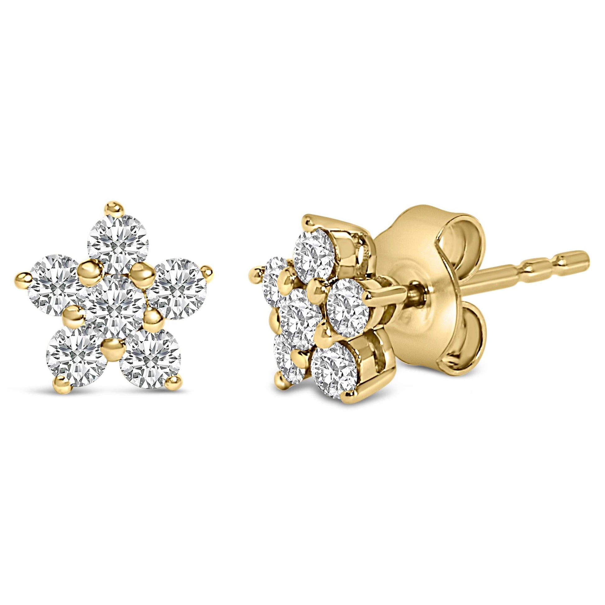 10K Gold 1/2 Cttw Lab Grown Diamond Star Stud Earrings-2