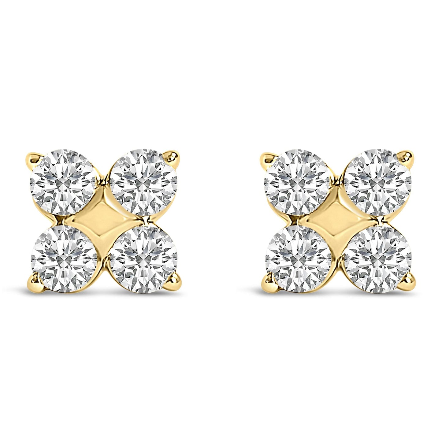 10K Gold 1/2 Cttw Lab Grown Diamond Snowflake Stud Earrings-0
