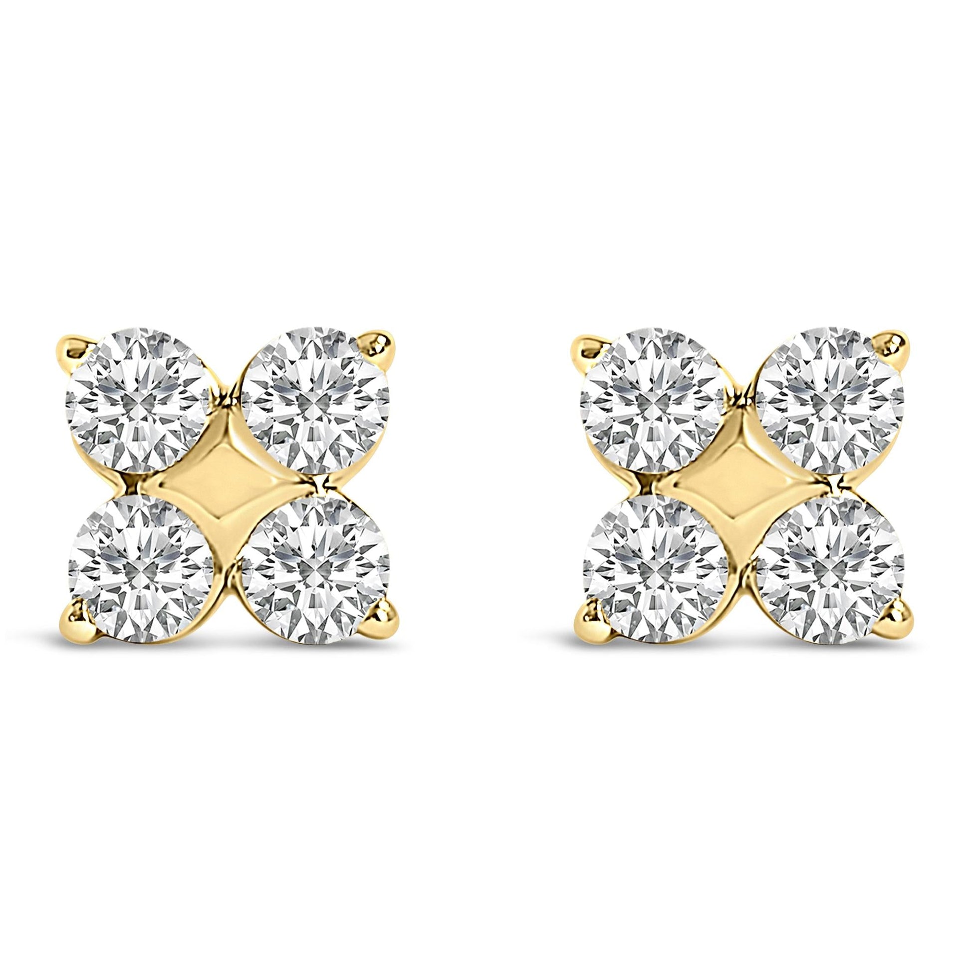 10K Gold 1/2 Cttw Lab Grown Diamond Snowflake Stud Earrings-0