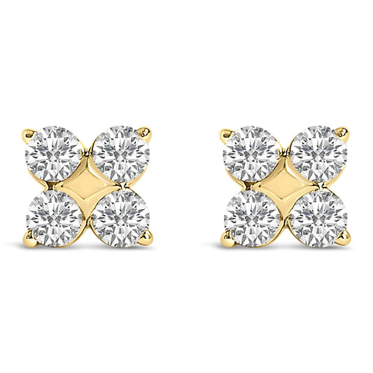 10K Gold 1/2 Cttw Lab Grown Diamond Snowflake Stud Earrings-0