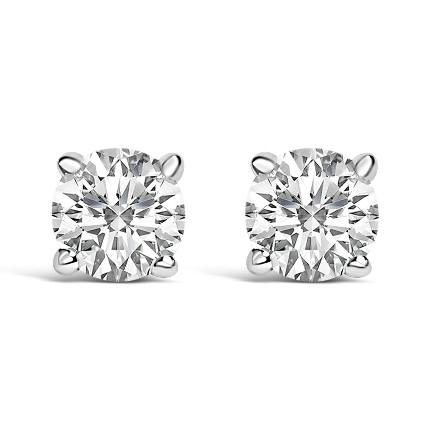 14K Gold 1/2 Cttw Lab Grown Diamond Solitaire Stud Earrings-1