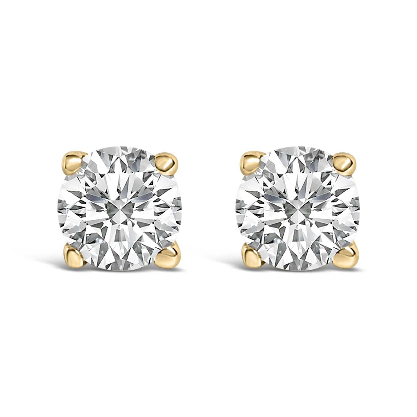 14K Gold 1/2 Cttw Lab Grown Diamond Solitaire Stud Earrings-0