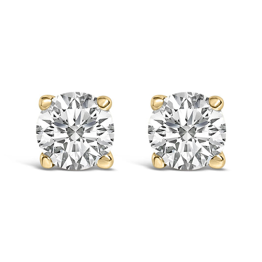 14K Gold 1/2 Cttw Lab Grown Diamond Solitaire Stud Earrings-0