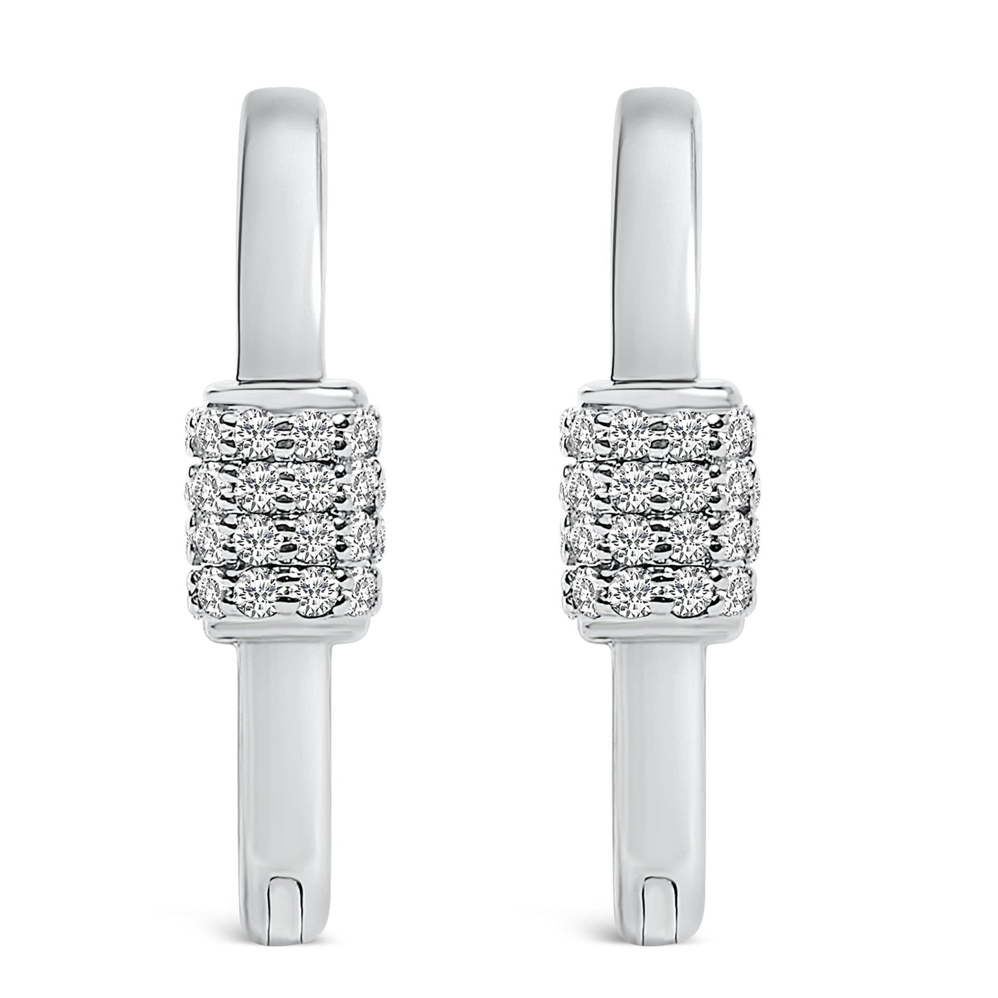10K Gold 3/8 Cttw Lab Grown Diamond Heart Shaped Huggie Hoop Earrings-1