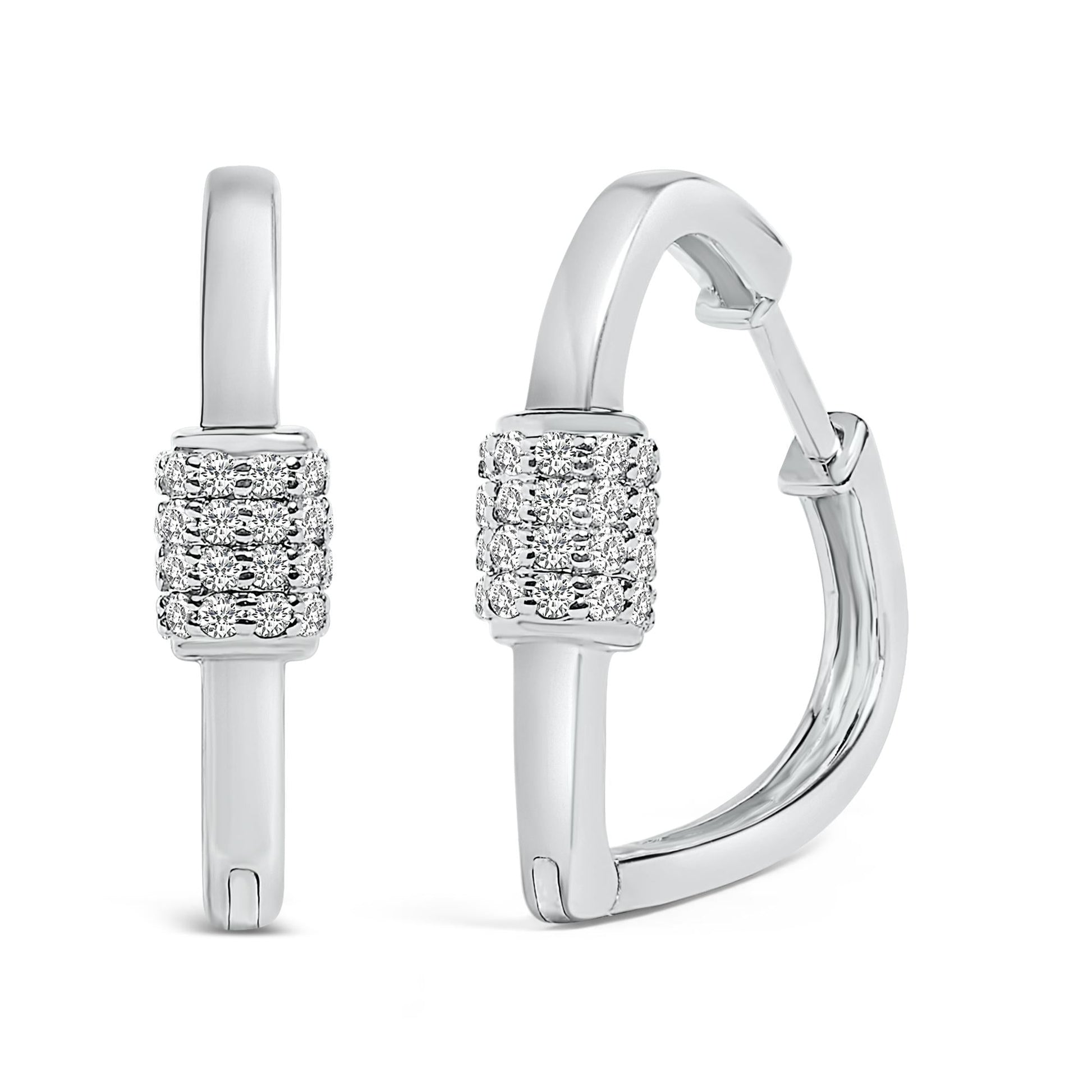 10K Gold 3/8 Cttw Lab Grown Diamond Heart Shaped Huggie Hoop Earrings-3