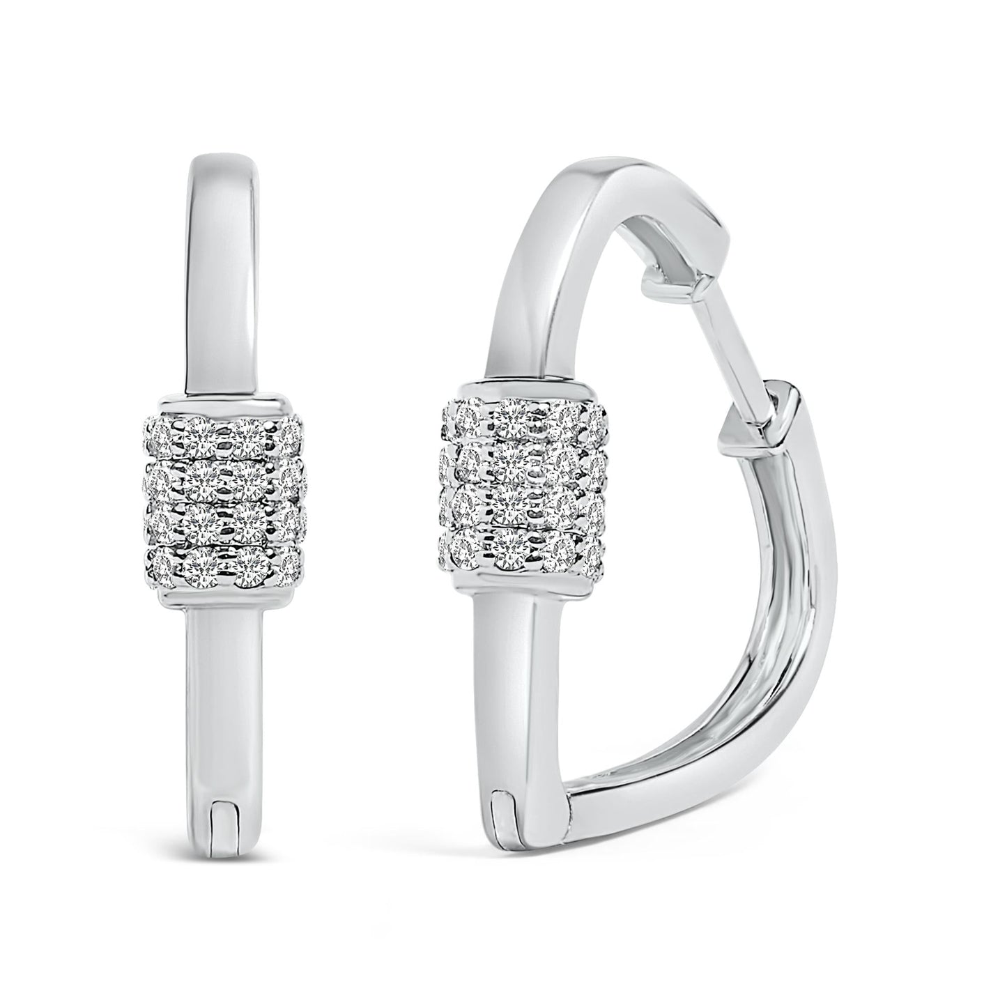 10K Gold 3/8 Cttw Lab Grown Diamond Heart Shaped Huggie Hoop Earrings-3