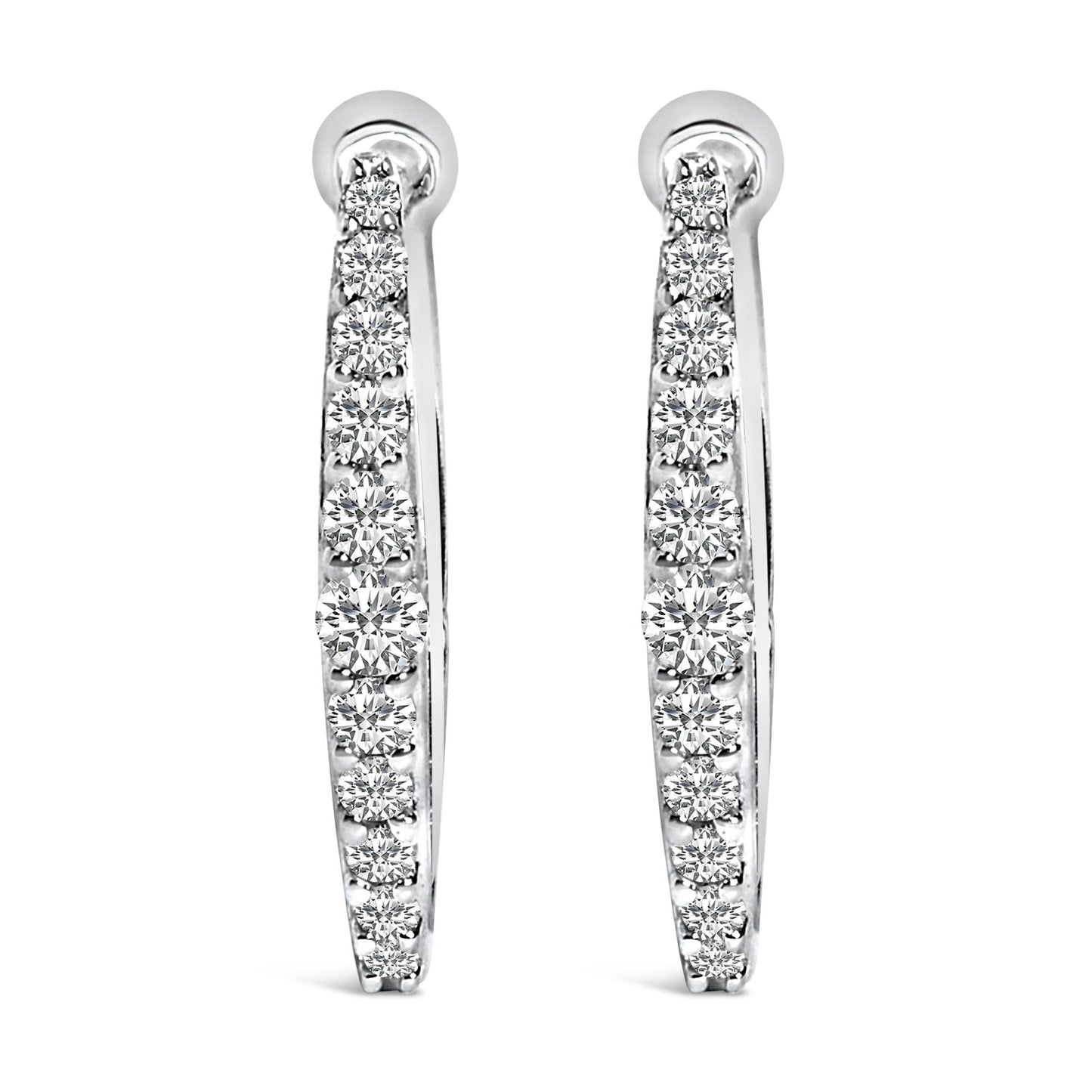 10K Gold 1/4 Cttw Lab Grown Diamond Heart Shaped Huggy Hoop Earrings-1