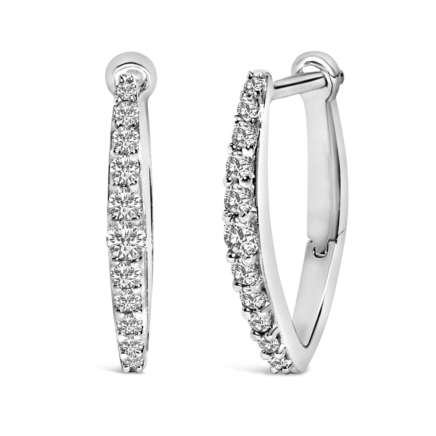 10K Gold 1/4 Cttw Lab Grown Diamond Heart Shaped Huggy Hoop Earrings-3