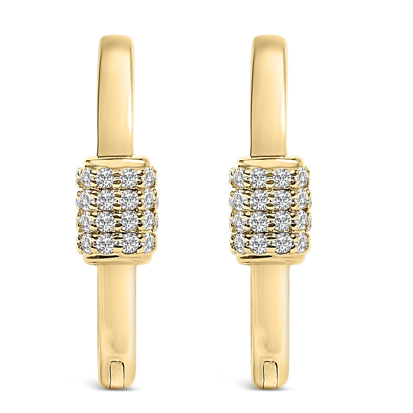 10K Gold 3/8 Cttw Lab Grown Diamond Heart Shaped Huggie Hoop Earrings-0