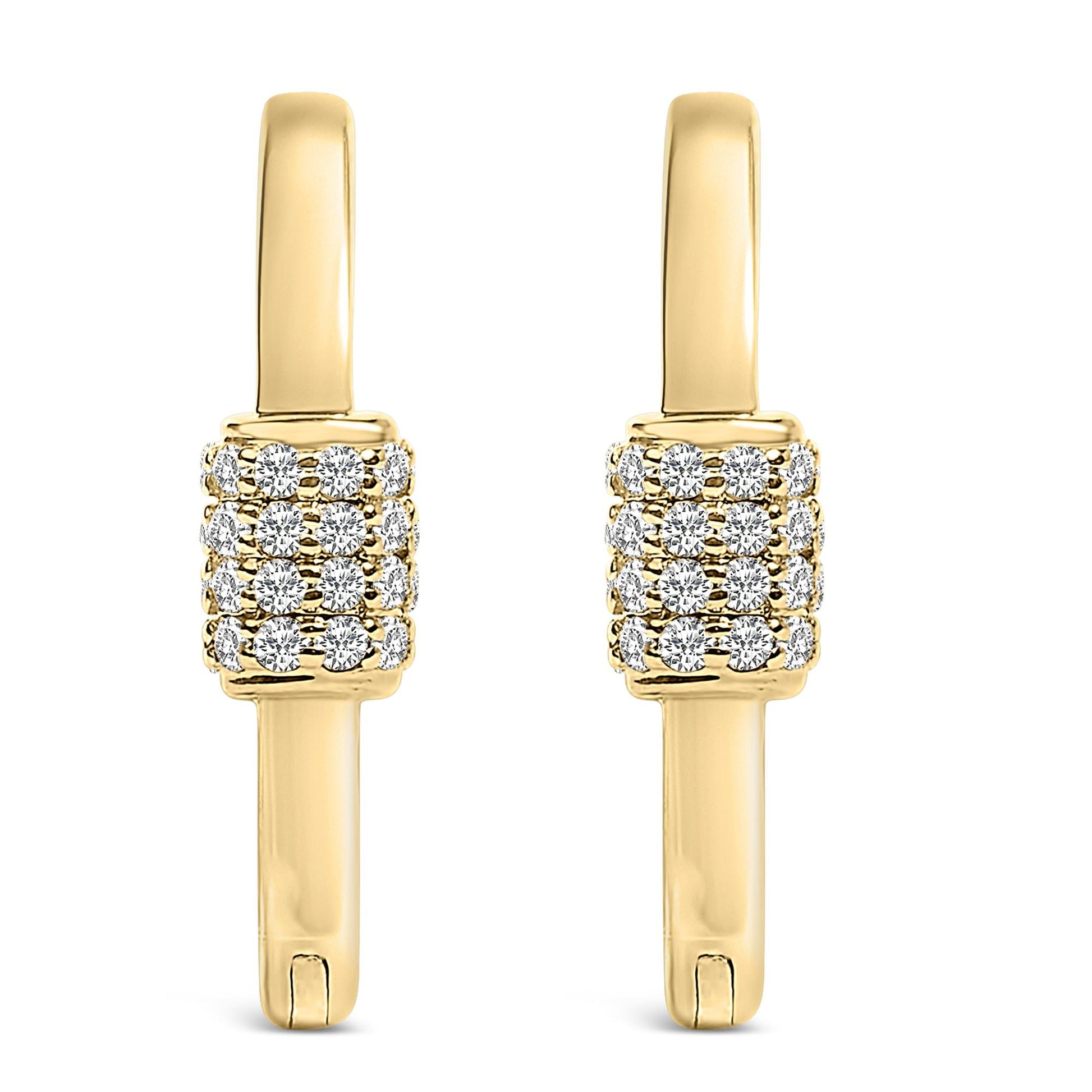 10K Gold 3/8 Cttw Lab Grown Diamond Heart Shaped Huggie Hoop Earrings-0