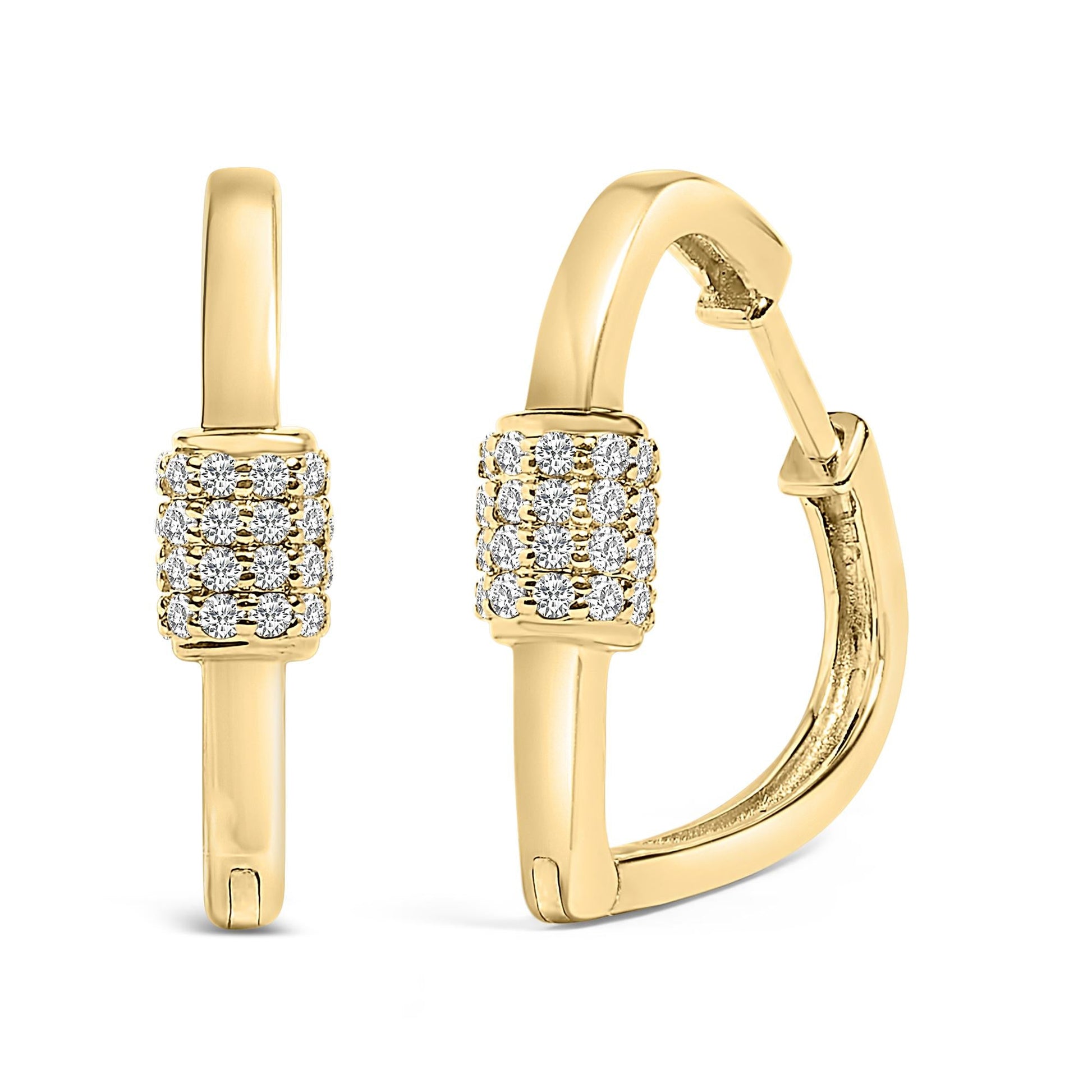 10K Gold 3/8 Cttw Lab Grown Diamond Heart Shaped Huggie Hoop Earrings-2