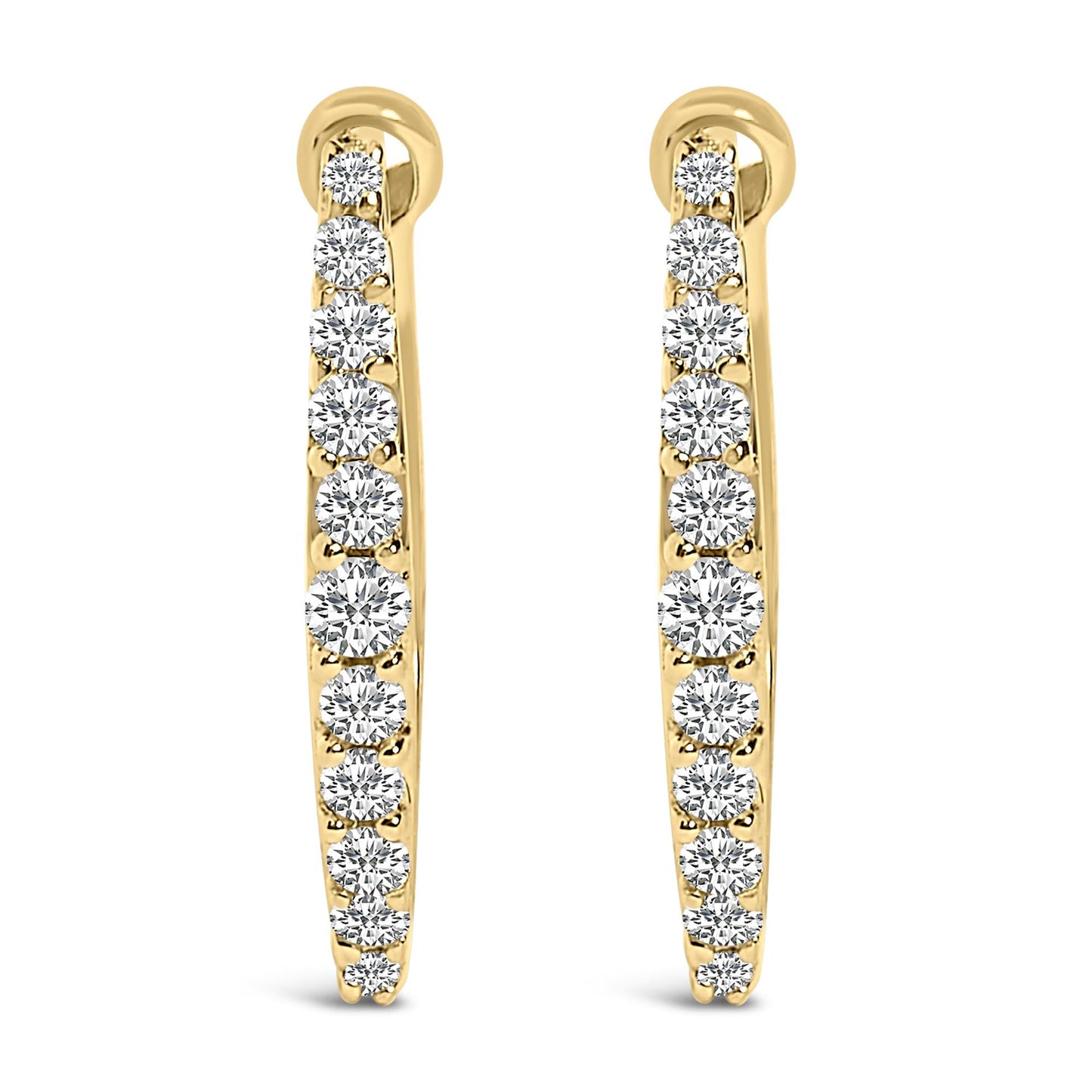 10K Gold 1/4 Cttw Lab Grown Diamond Heart Shaped Huggy Hoop Earrings-0