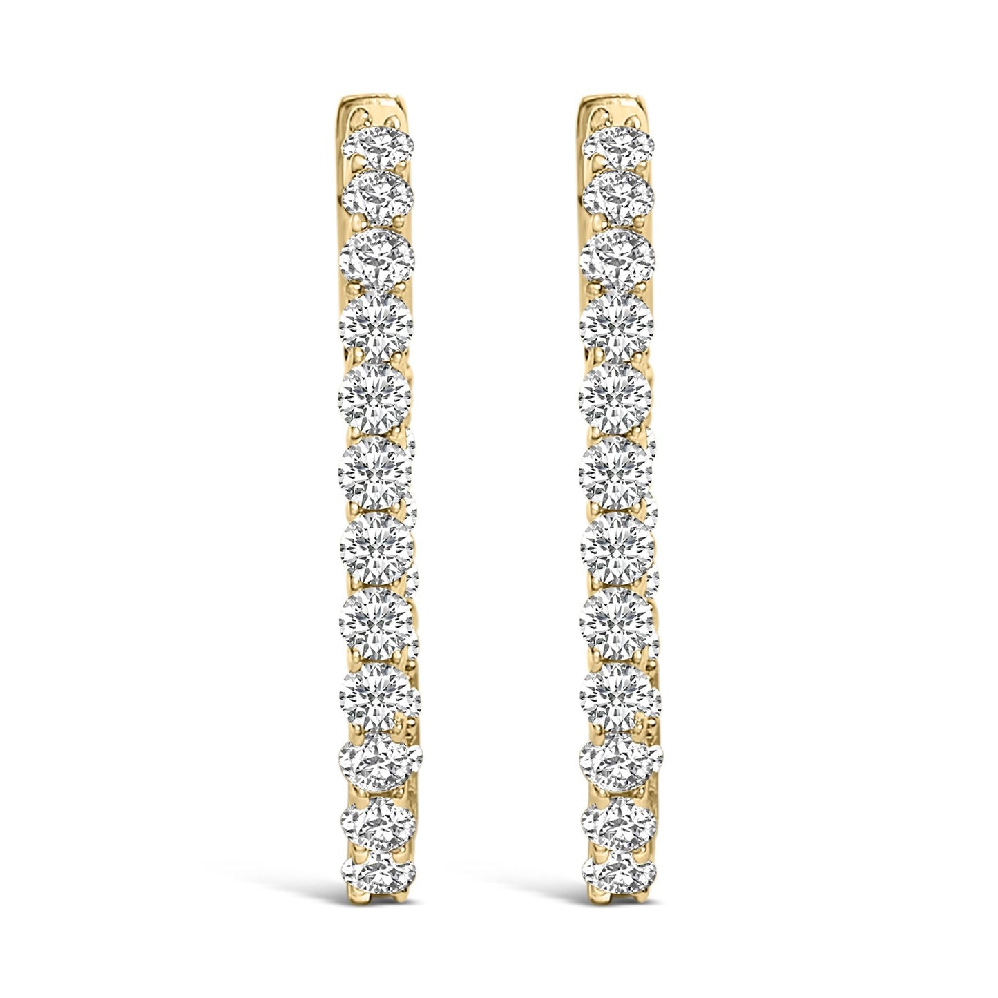 14K Gold 1.0 Cttw Oval Lab Grown Diamond Hoop Earrings-0