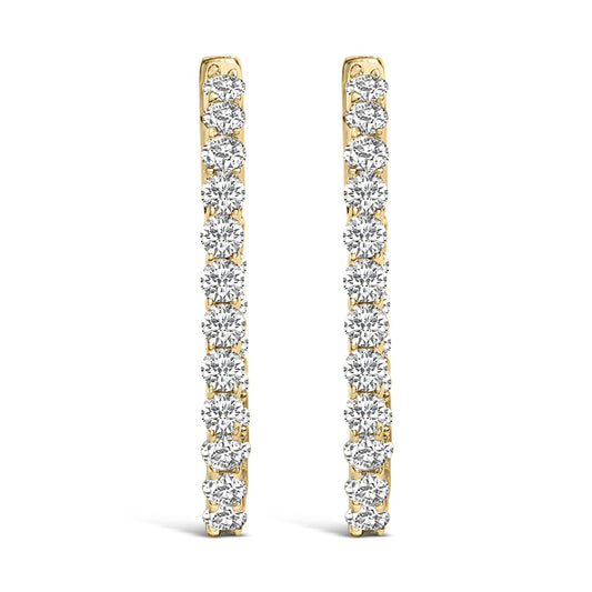 14K Gold 1.0 Cttw Oval Lab Grown Diamond Hoop Earrings-0