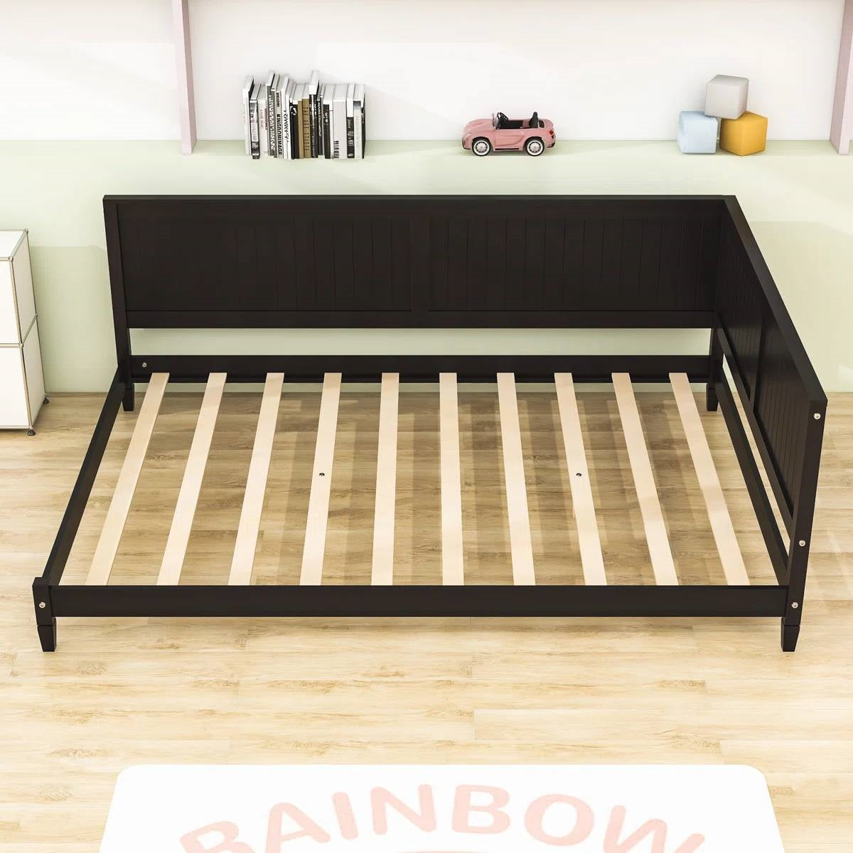 Full size Modern Daybed in Espresso Brown Wood Finish-3