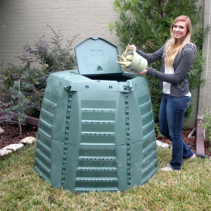 Green Recycled Plastic 267 Gallon Compost Bin for Home Composting-2