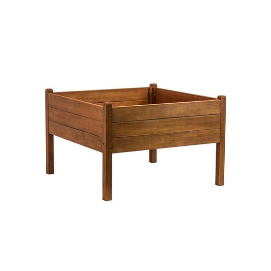 FarmHome 3ft x 3ft Raised Planter Solid Eucalyptus Garden Bed-0