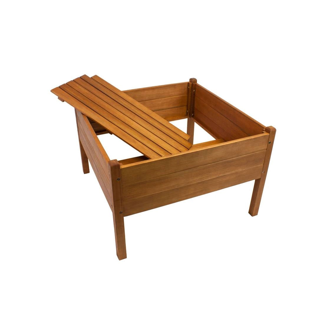 FarmHome 3ft x 3ft Raised Planter Solid Eucalyptus Garden Bed-1