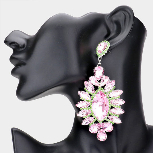Marquise Stone Centered Evening Earrings