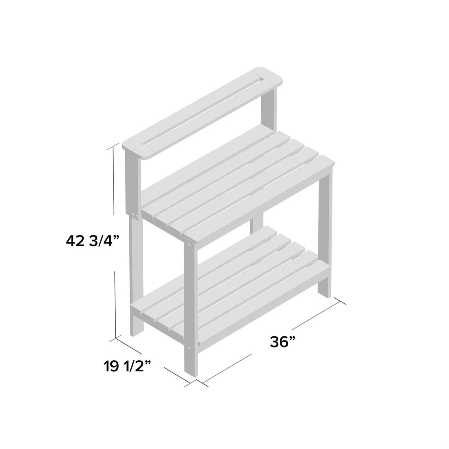 Solid Meranti Wood Outdoor Garden Potting Bench Table with Bottom Shelf-4