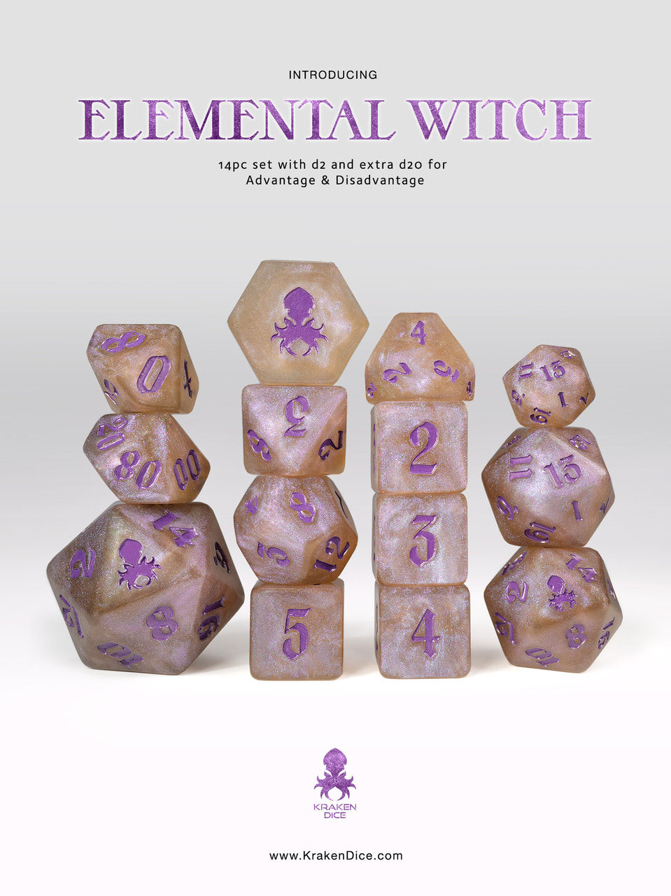 Kraken Dice 14pc Shimmer Dice Set