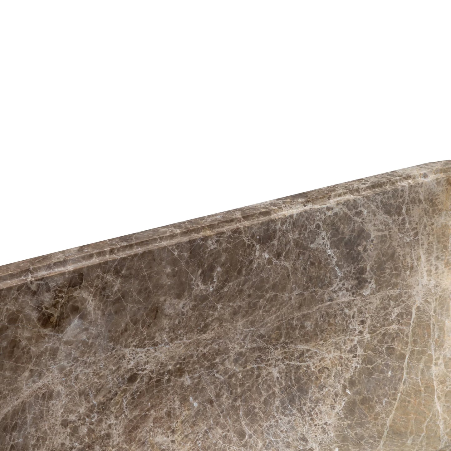 Solid Emperador Light Marble Hand-Carved Luxury Spa Bathtub - 29.5W x 67L x 19.5H