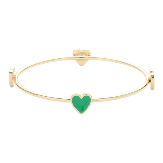 Enamel Heart Pointed Bangle Bracelet