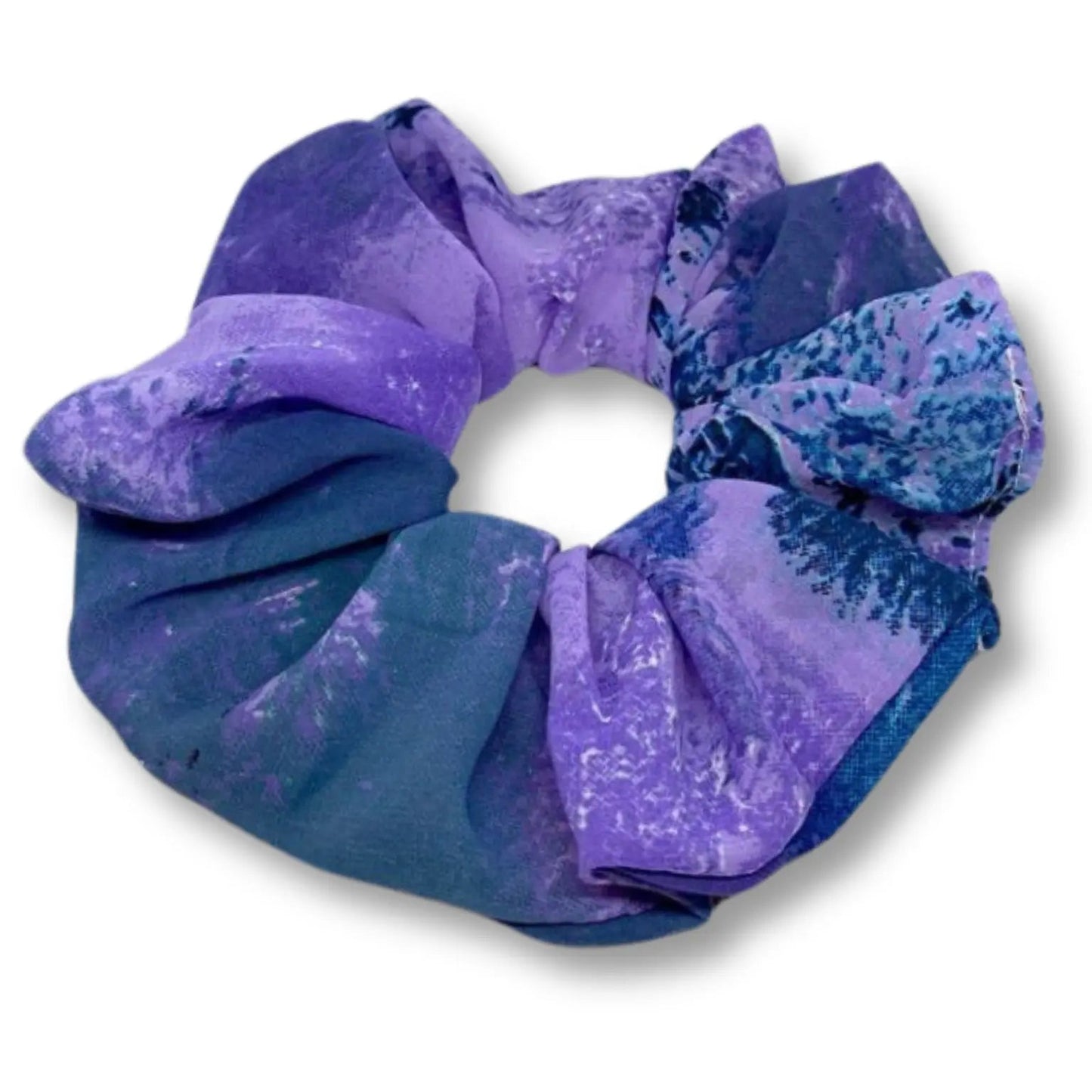 Purple Tie Dye Organza Scrunchie