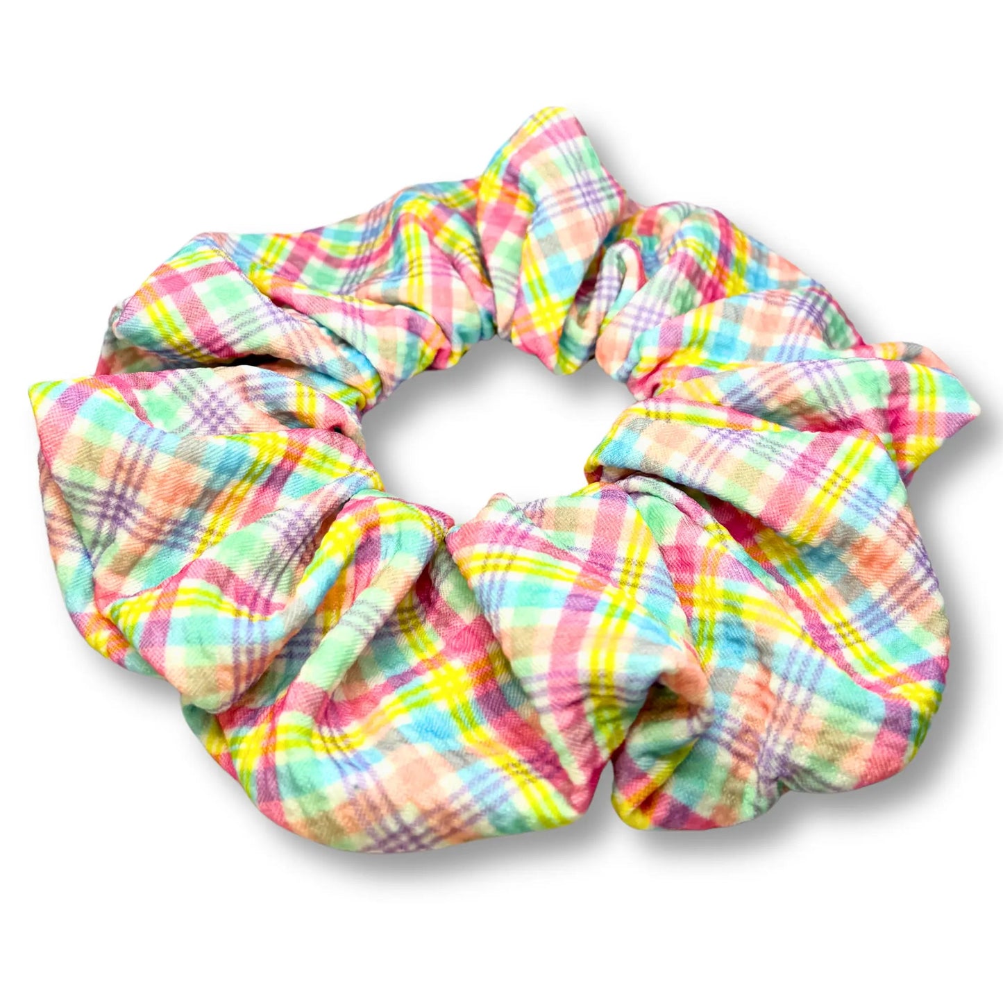 Pastel Plaid Bullet Scrunchie