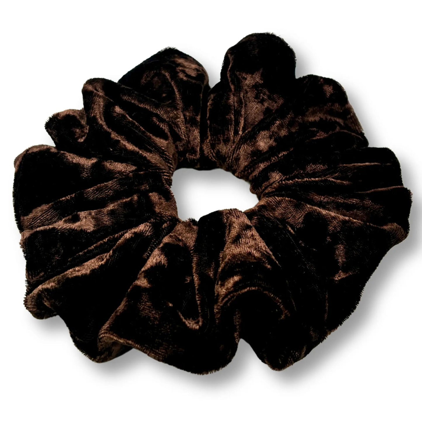 Brown Crushed Velvet Scrunchie