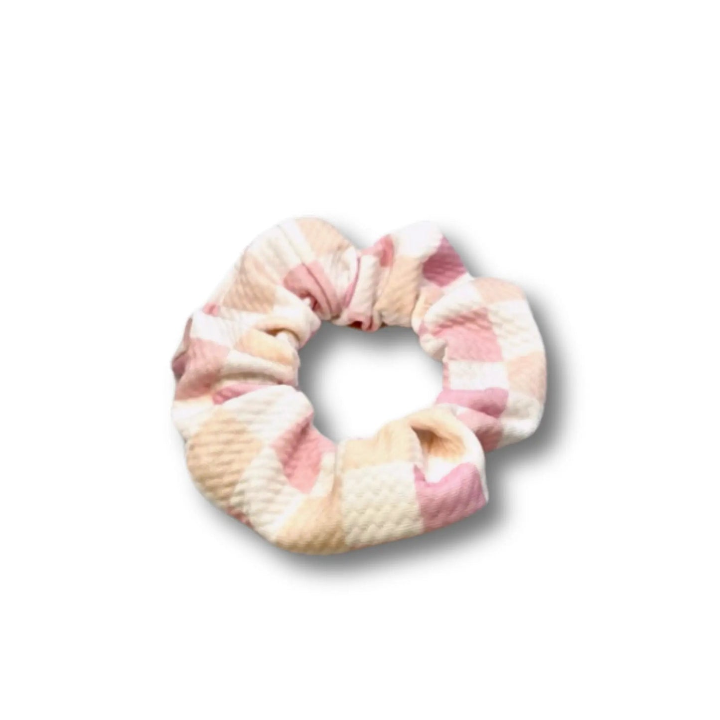 Mini Pink Checkered Bullet Scrunchie
