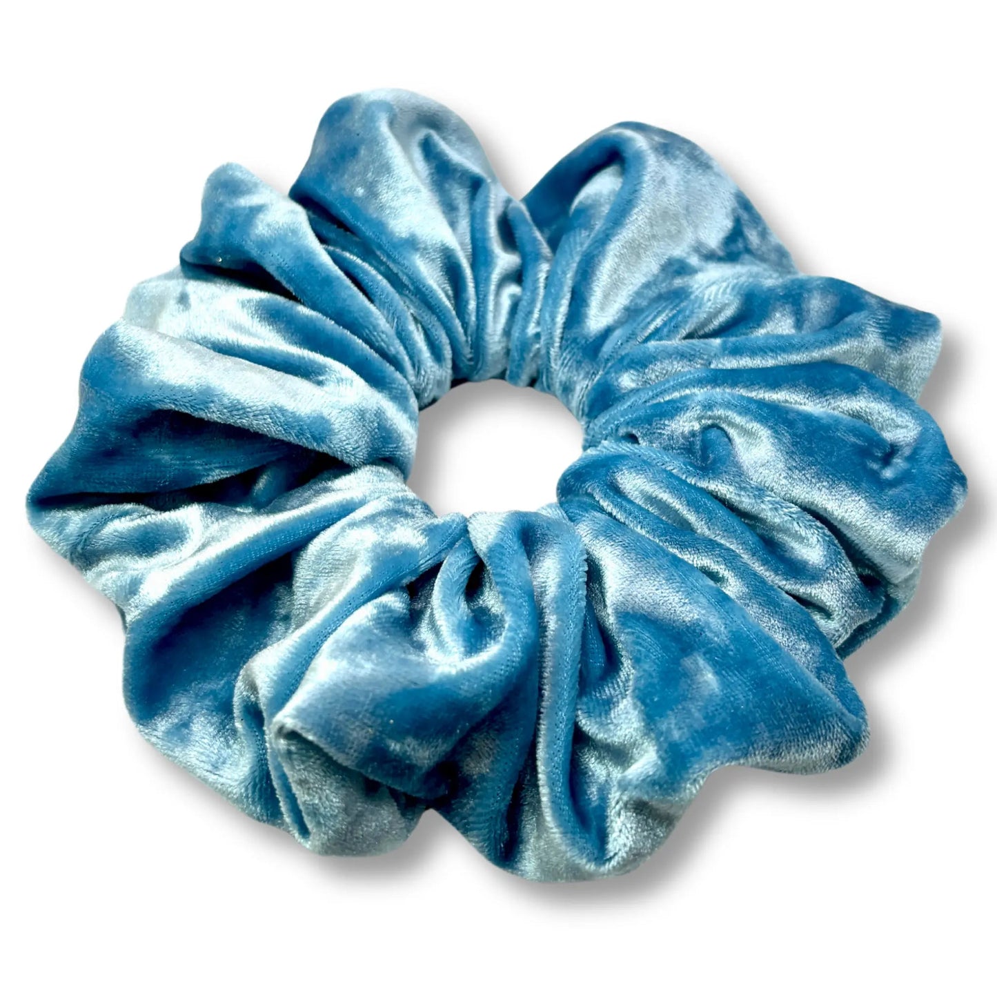 Blue Crushed Velvet Scrunchie