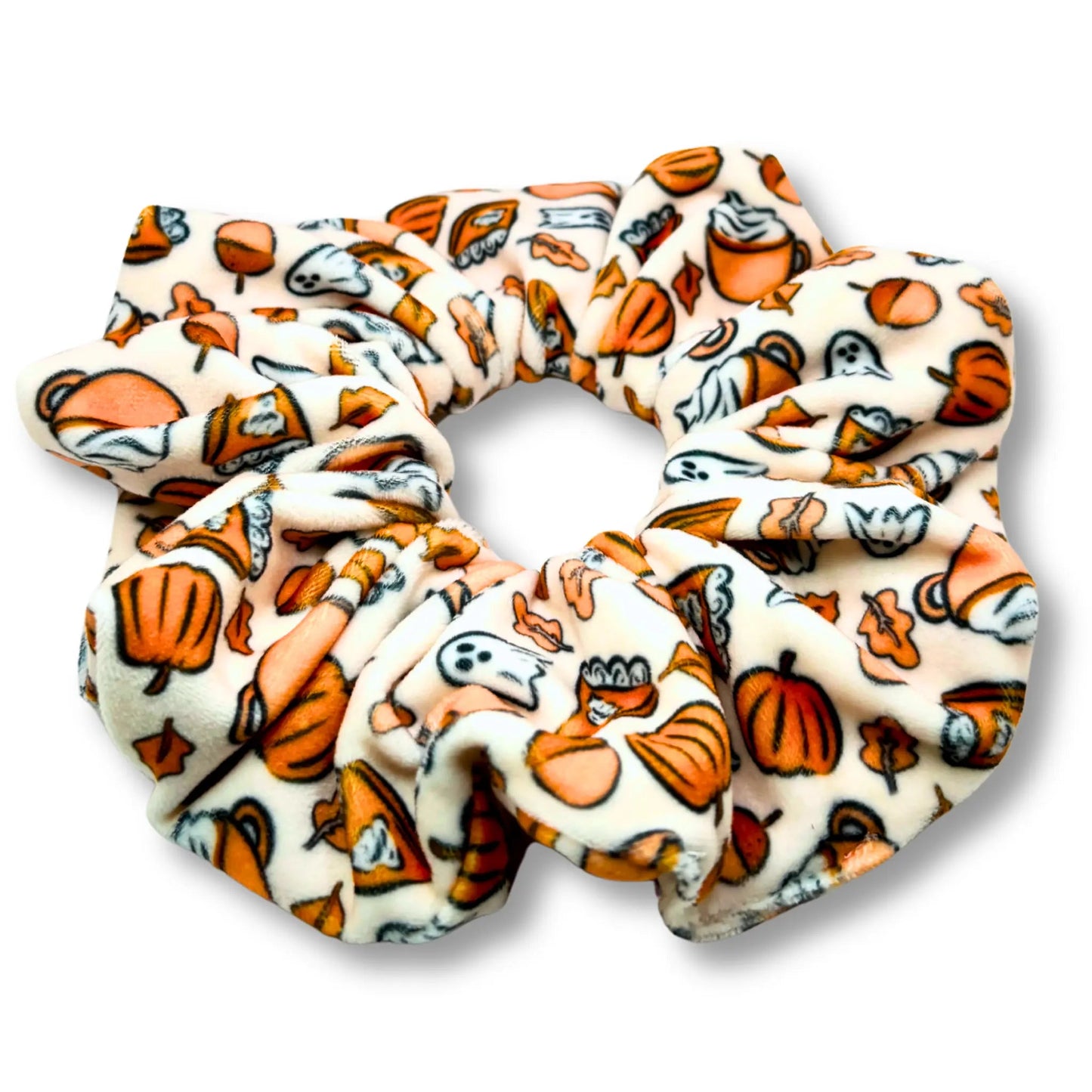 Spooky Pumpkin Spice Minky Scrunchie