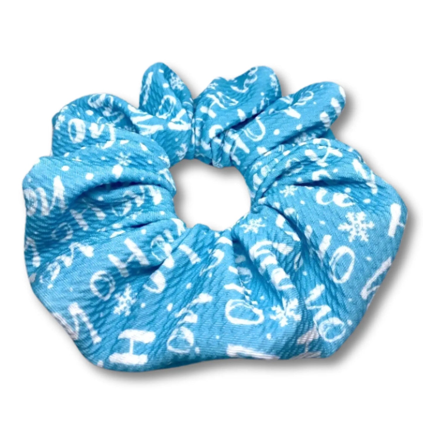 Hohoho Blue Christmas Bullet Scrunchie