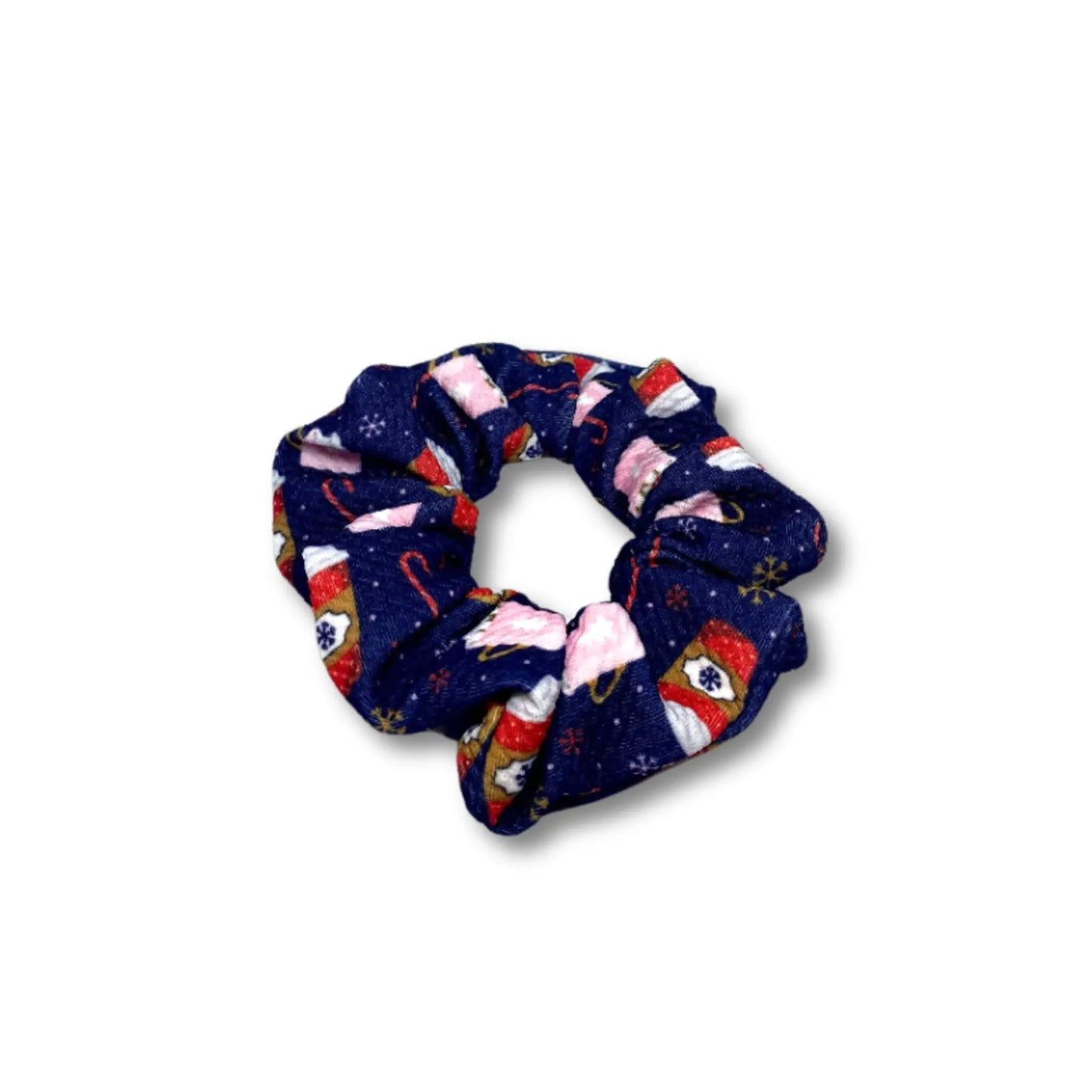 Mini Blue Hot Chocolate Christmas Bullet Scrunchie
