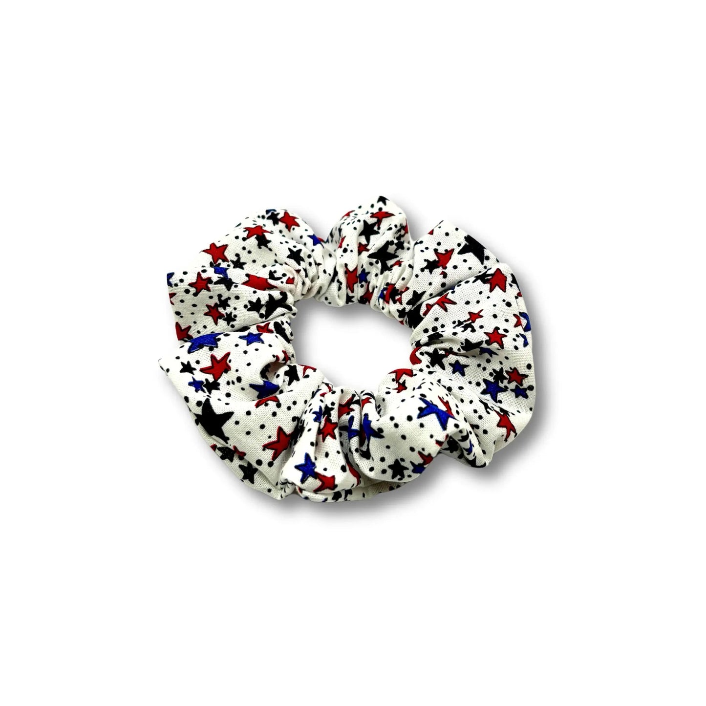 Mini White Stars 4th of July Scrunchie